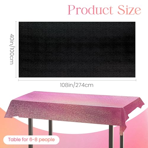 Pink, Purple & Black Holographic Tablecloth 40x108 Inches - Party Decor Variation 3