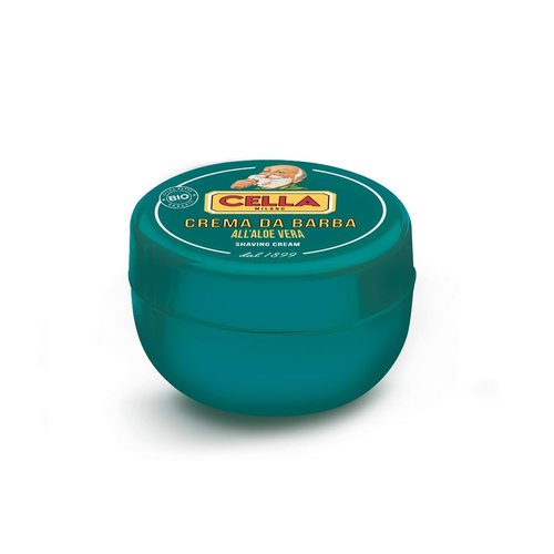 Cella Milano Aloe Vera Shaving Cream Soap - Luxurious Lather & Razor-Glide Protection | 150g, Made in Italy