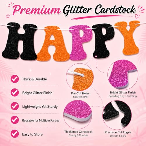 Summerween Party Decorations Pink Halloween Banner for Girls & Teens