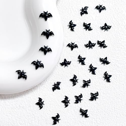 Halloween Nail Charms Black Bat Rhinestones for Nail Art - Variation Black-1