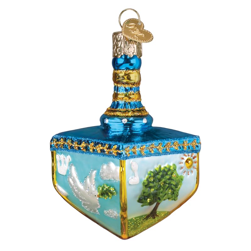 Hanukkah Dreidel Glass Ornament - Handcrafted Holiday Decoration for Christmas Tree