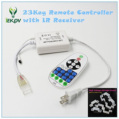 32.8ft Warm White Waterproof LED Strip Light with Remote - AC 110-120V, Multi-Mode Dimmable Rope Light for Home & Office Decoration