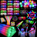 Glow in the Dark Party Supplies Bulk Pack with LED Glasses & Sticks - Neon Halloween Kids & Adults