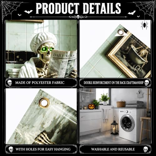 Halloween Skull Door Cover Decoration 35x71 Inch - Skeleton-A