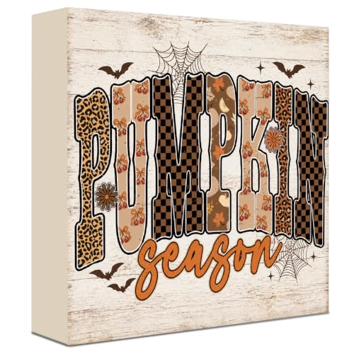 Halloween Fall Pumpkin Wood Sign FALL46 - Autumn Wall Decor for Home