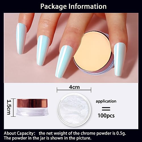 Allstarry Unicorn Chrome Nail Powder - Sunset Field Iridescent Pearl Glitter