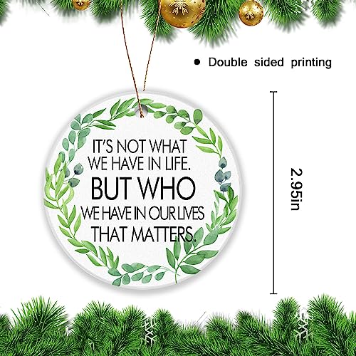 Christmas Ornament 2024 - Round Ceramic Keepsake for Tree Decoration - Gratitude Theme