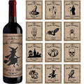 Halloween Wine & Beer Bottle Labels Waterproof Stickers - 12 Styles