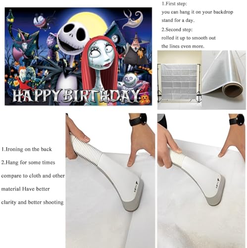 Nightmare Before Christmas Wall Decor for Kids Birthday Party 5x3ft Backdrop