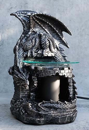 Rhaegal Castle Tower Behemoth Dragon Oil Warmer & Night Light - Fantasy Decor