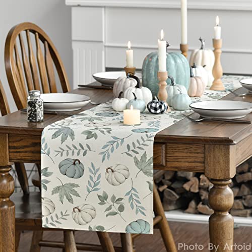 13x48 Inch Blue Fall Table Runner - Polyester Home Party Decor