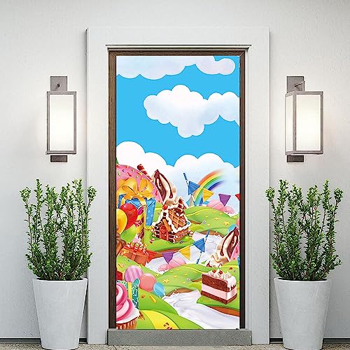 Candyland Rainbow Doughnut Balloon Banner for Kids Birthday Baby Shower Decorations