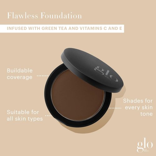 Glo Skin Beauty Pressed Powder Foundation - Cocoa Medium | Buildable Coverage & Long-Lasting Semi-Matte Finish