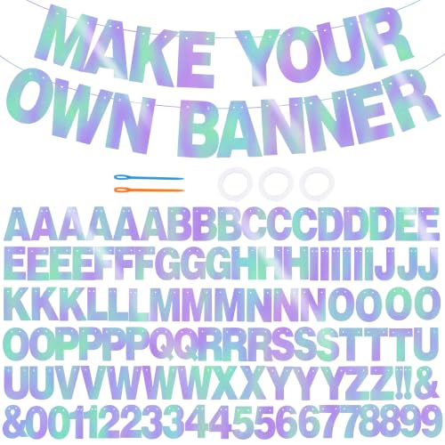 Rainbow Purple Double-Sided DIY Letter Banner for Party Decorations - 116 PCS