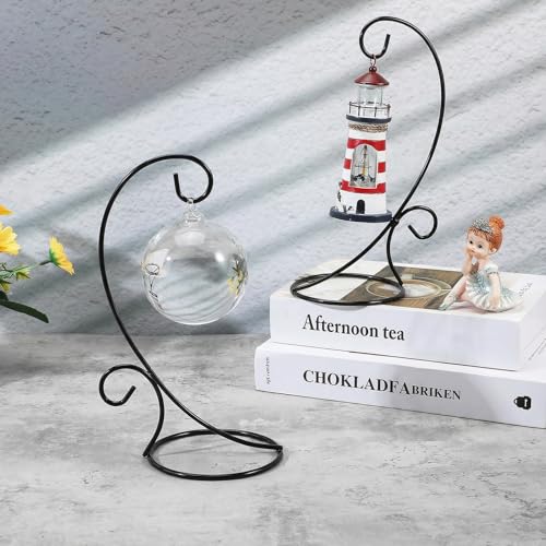 16 Black Iron Ornament Display Stands for Hanging Decorations