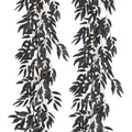 Black Willow Leaves Vine Garland 2 Pack - 5.9Ft Artificial Halloween Decor