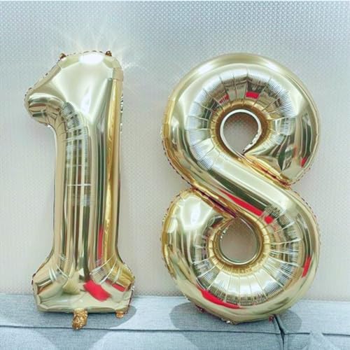 40 Inch Light Gold Number 8 Foil Balloon for Birthday Wedding Graduation Decorations - Variation of This Listing
