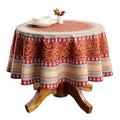 Sofia 63-Inch Round Cotton Tablecloth - Reusable Holiday & Fall Decor
