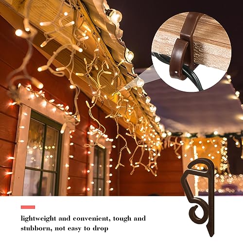 Christmas Light Clips Outdoor Gutter Hooks - Coffee, 240 Pieces