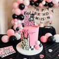 Pink Bad 2 The Bone Cake Topper & Party Decorations for 2nd Birthday - Gothic & Rock Style