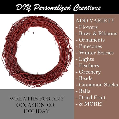 18-Inch Hand-Painted Grapevine Wreath for DIY & Seasonal Decor