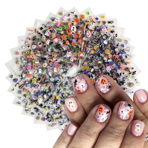 Halloween Nail Stickers Set - Style 14, 30 Sheets for Kids & Adults