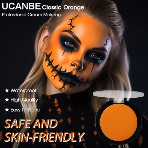 Orange Face & Body Paint Makeup Kit - Halloween Pumpkin, SFX, Cosplay & Costume