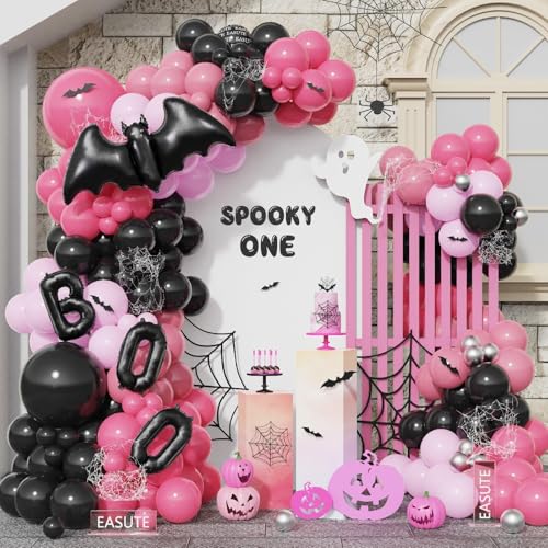 Pink Black Halloween Balloon Arch Kit with Bat & BOO Balloons, 169PCS Party Decorations - Variation of THIS listing