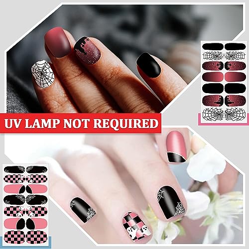 Fall & Halloween Nail Polish Stickers 20 Sheets Self-Adhesive Nail Wraps for Women