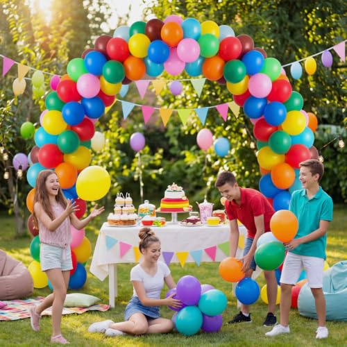 Rainbow Latex Balloons Set - 1700 Assorted 12-Inch Party Decor
