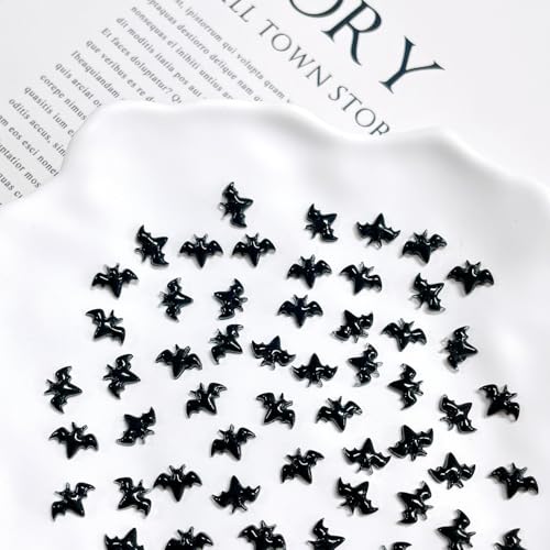 Halloween Nail Charms Black Bat Rhinestones for Nail Art - Variation Black-1