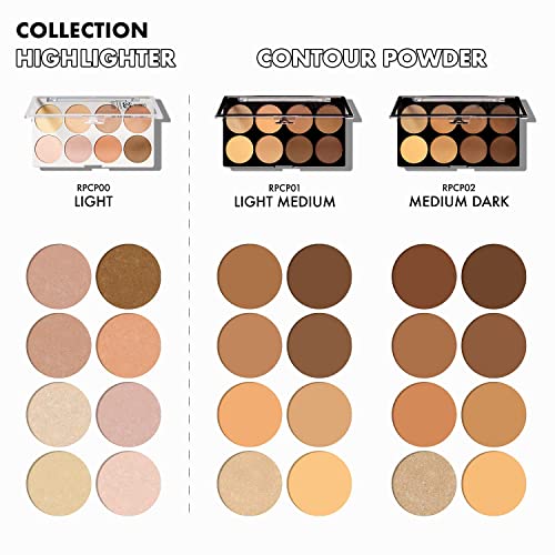 Contouring Makeup Palette - Multi-Colored Shades for Face Sculpting - Medium Dark