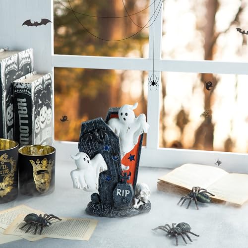 Halloween Ghost Gravestone Table Sign - Indoor Outdoor Decor for Party & Home