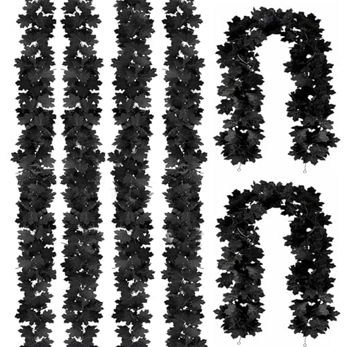 Joyhalo Black Halloween Garland 6 Pack 5.7FT Fall & Spooky Decor