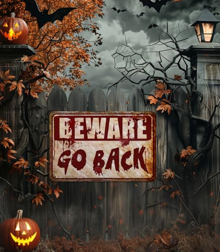Halloween Party Decorations Outdoor Spooky Metal Sign - Red