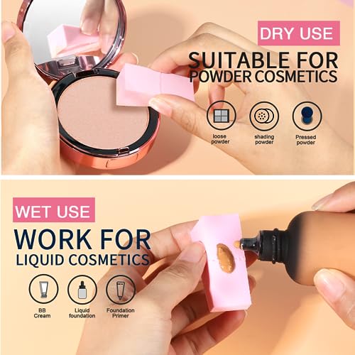 Pink Makeup Sponges Set 48 Pieces Latex-Free Wedge Applicators for Foundation