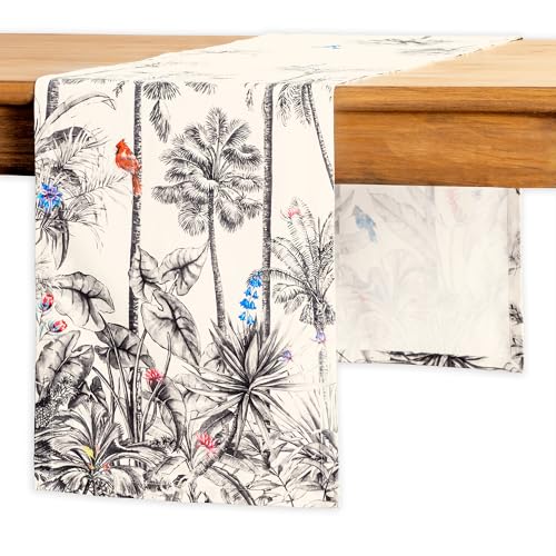 Maison d'Hermine Amazonia Table Runner 14.5 x 90 Inches - Single Layer, Cotton, Unique Watercolor Design