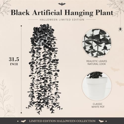 Black Faux Hanging Gothic Plants for Halloween Decorations - Variation of THIS listing
