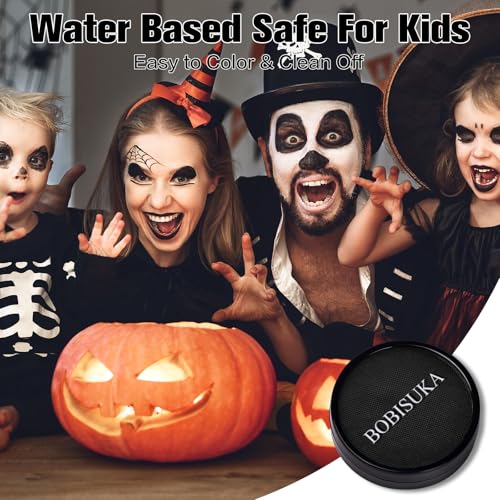 Black Face & Body Paint Kit Water-Based SFX Makeup for Halloween & Cosplay