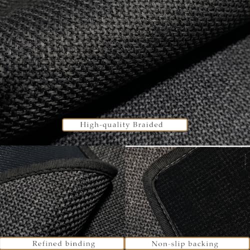 Nanstone Black Half Circle Kitchen Rugs Set of 2 - 17x30 Inches, Non-Slip, Durable