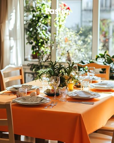 Disposable Plastic Tablecloth 54x108 Inch 12 Pack - Orange, Halloween & Fall Party Decor
