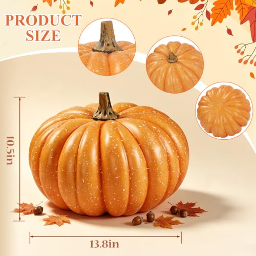 Artificial Foam Pumpkin Large 9.5 x 10.1 Inches - Rustic Fall Decor
