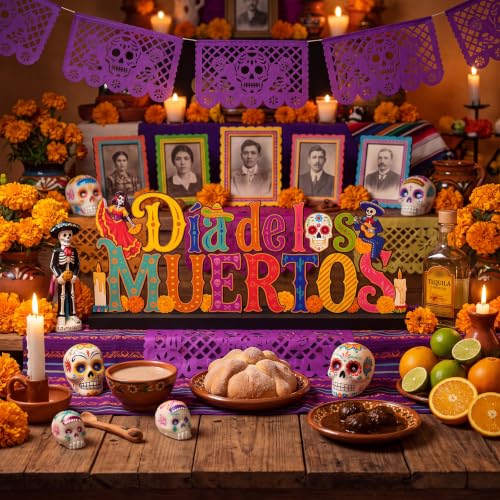 Day of the Dead Metal Sugar Skull Sign - Cultural Halloween Decor - Variation of THIS listing