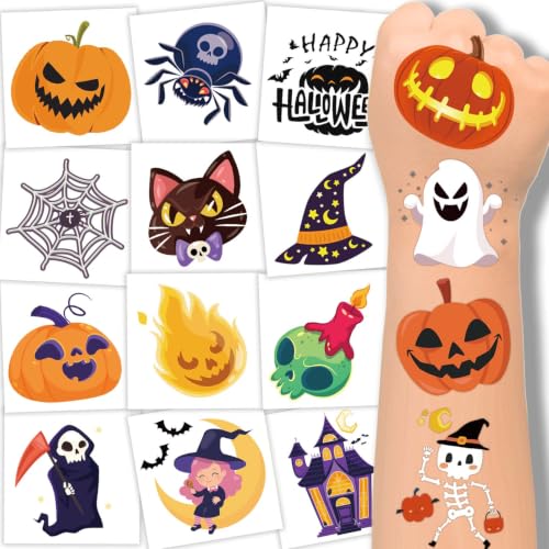 Winthrop 240 Pcs Halloween Temporary Tattoos for Kids - Trick or Treat