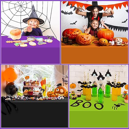 24Pcs Halloween Plastic Tablecloths - Orange Black Purple Green Rectangle Table Covers Variation of THIS listing