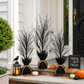 Halloween Black Tree Set - Spooky Outdoor & Indoor Decorations, 3 Pack