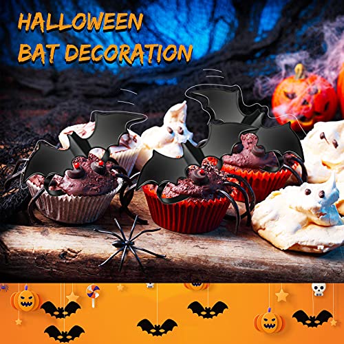 Halloween Bat Napkin Rings - Black Metal Table Decor (6 Pack)