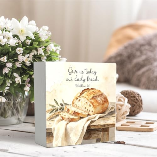 Rustic Christian Wooden Sign Decor 5x5 Inch - Inspirational Wall or Tabletop Decoration