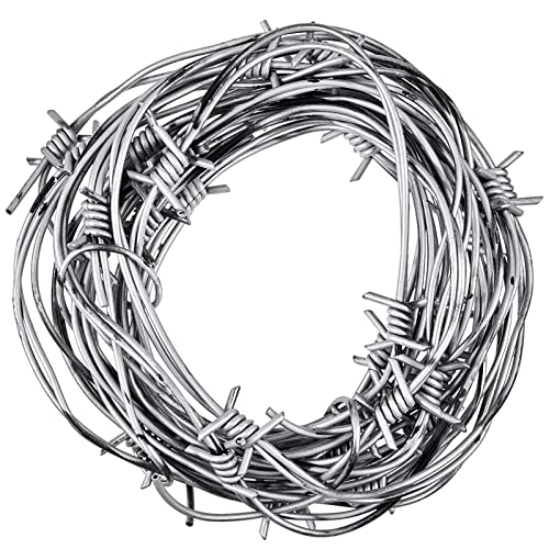 Silver Faux Barbed Wire Rope - 8 Pieces, 32.8 Feet Total for Decor & Crafts (Variation of Silver / 8)