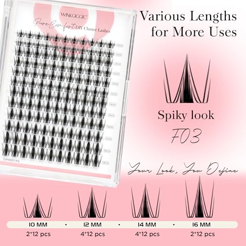 False Eyelash Clusters - Wispy Spiky Natural Volume Lashes 144PCS F03